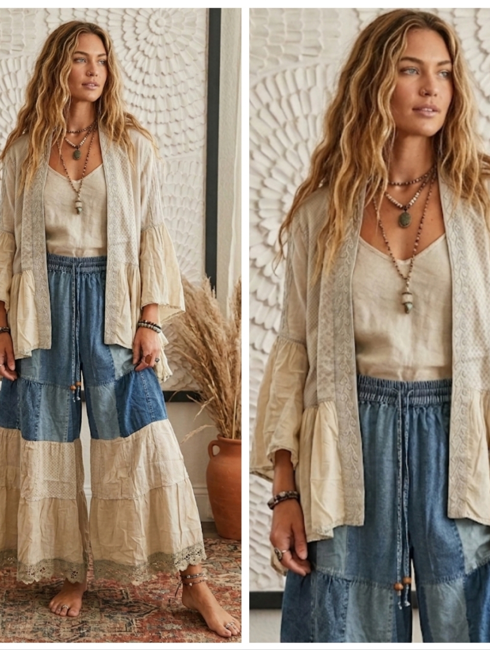 Boho Patchwork Embroidered Cardigan